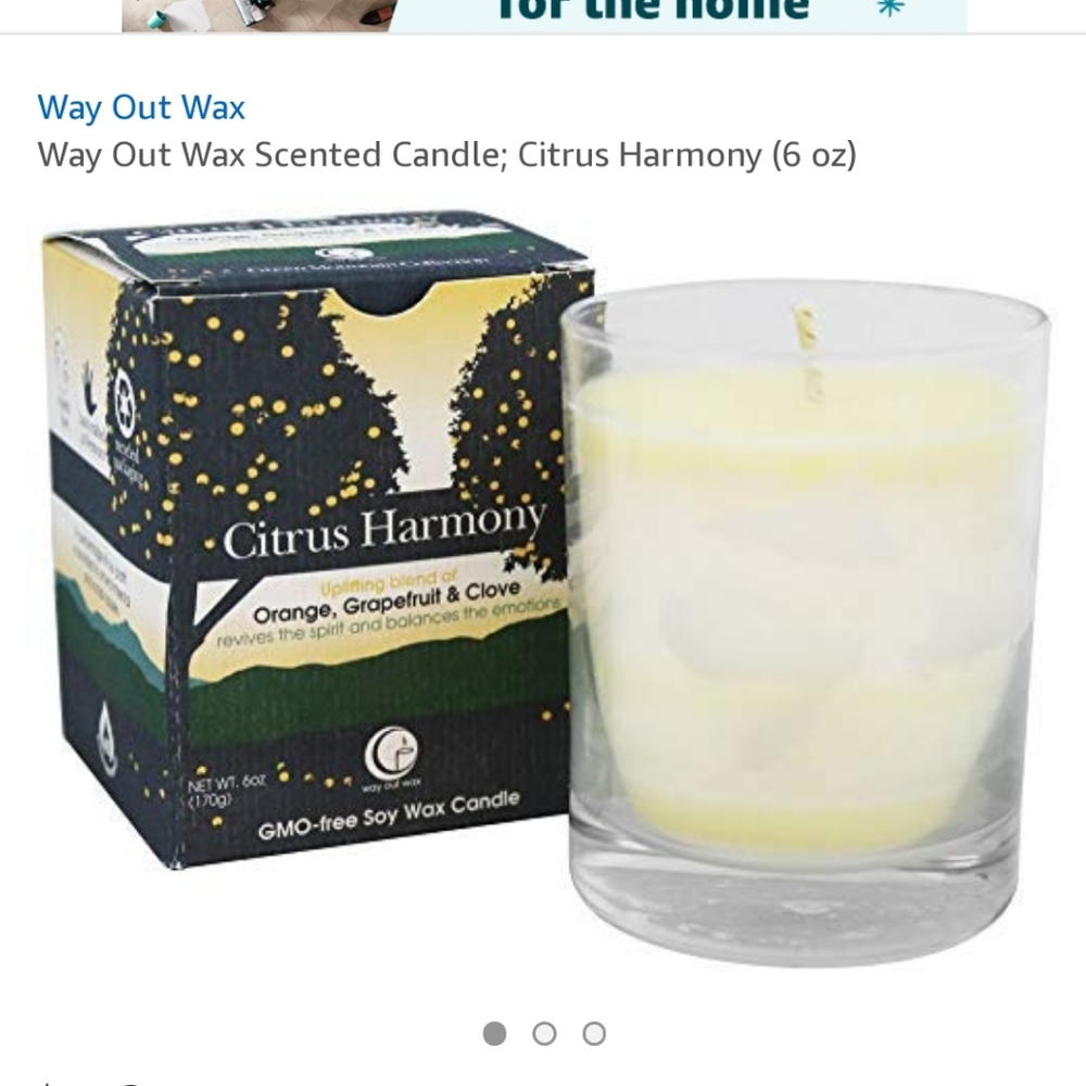 Way out wax scented candle, citrus Harmony 6oz